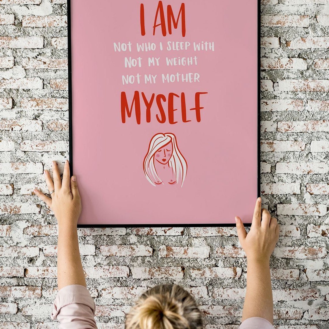I Am Myself Wall Print Modern Home Decor Wall Art Idea Ideas Etsy