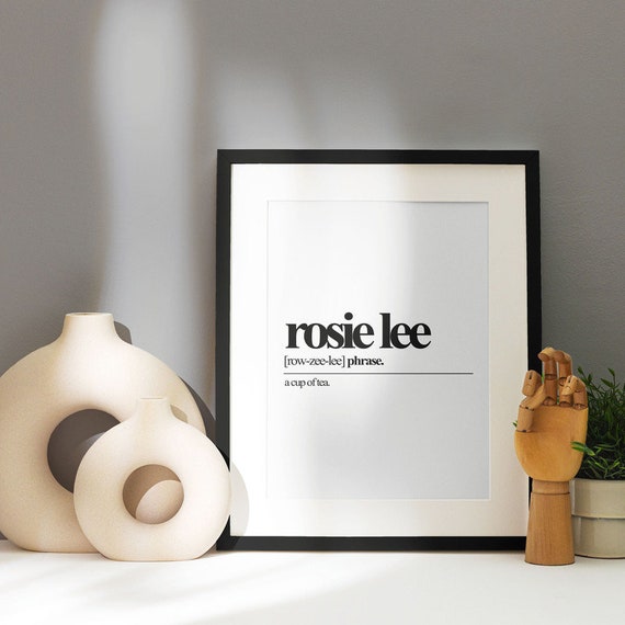 Rosie Lee Definition Wall Poster Quote Minimalist Kitchen - Etsy