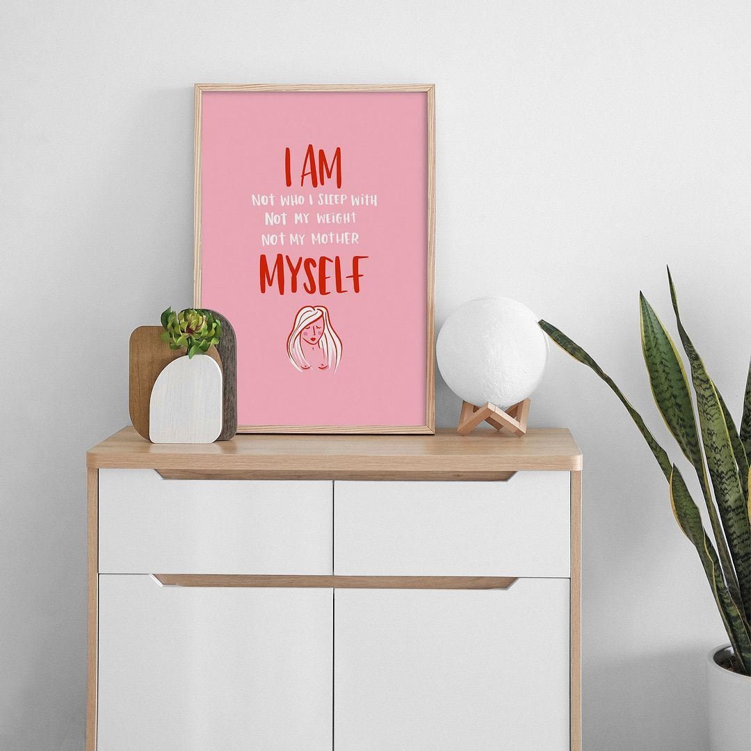 I Am Myself Wall Print Modern Home Decor Wall Art Idea Ideas Etsy