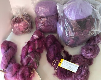 Mixed Wine Batt Kit and Roving