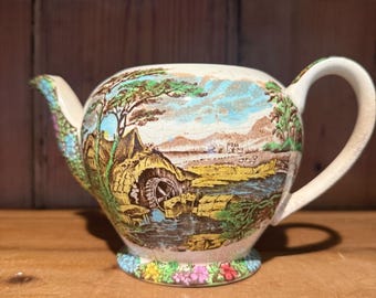 Vintage Sadler England The Old Mill Teapot Base Pastoral Landscape No Lid