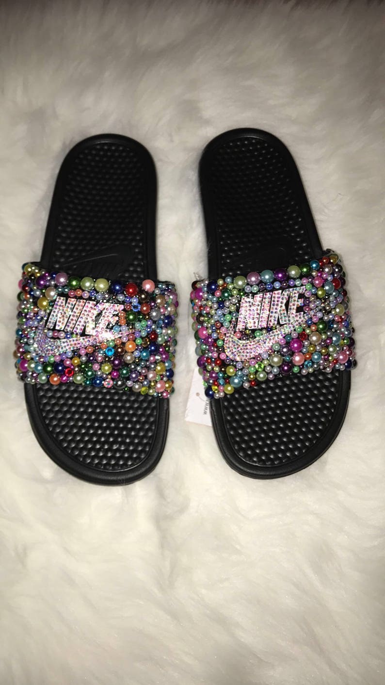 nike slides multicolor