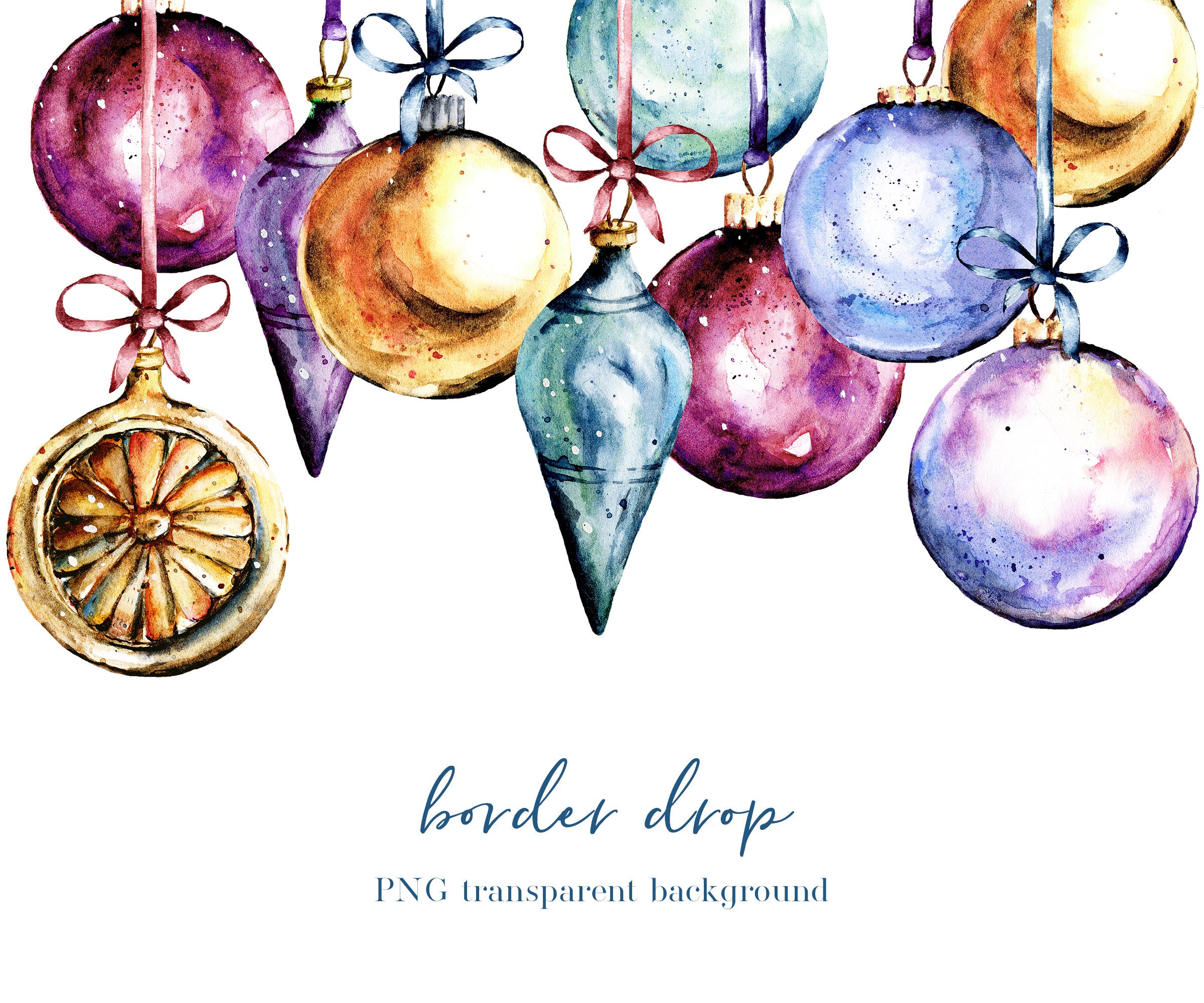 Weihnachten Aquarell Clipart Fichte Zweig Kegel Kugeln Etsy
