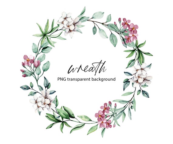 Download Free Frame Watercolor Flowers Clipart Wreath With Wildflowers And Etsy SVG Cut Files