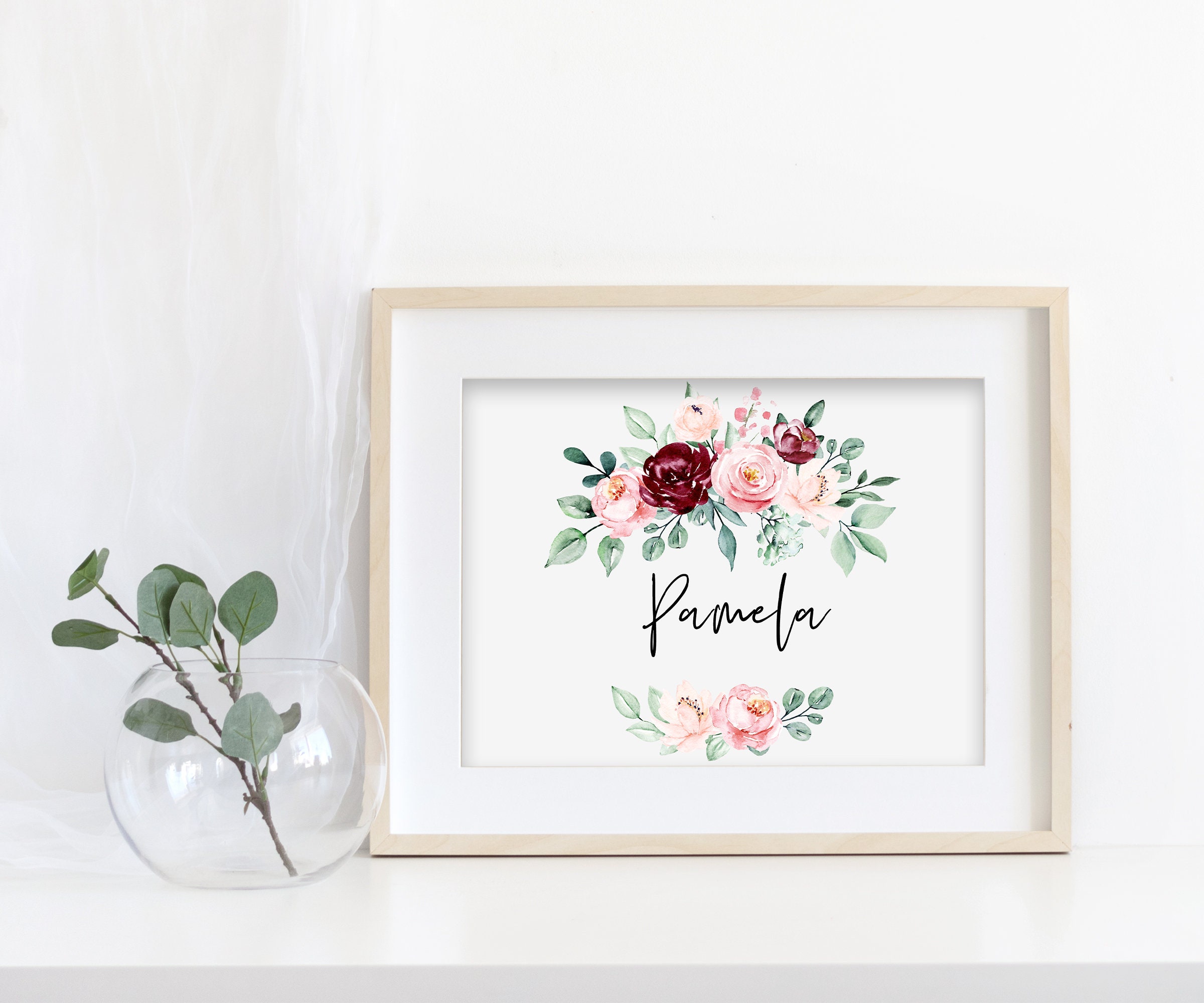 Watercolor flowers clipart floral frame with bouquets | Etsy