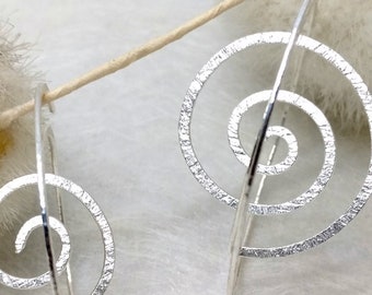 ZiMMt - 3D Sterling Silver hoops, hand made in 2 sizes