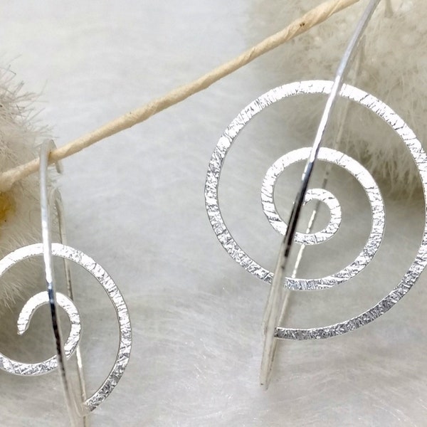 ZiMMt - 3D Sterling Silver hoops, hand made in 2 sizes