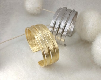 ImNos - broad Sterling Silver Bangle rodium plated or with a 18 karat gold plating in 2 sizes (P128/P135)