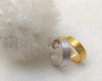 ImNos - kleine (ø 14 mm)  Silberkreolen mit Gold- oder Rhodiumbad