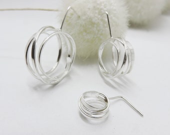 BouCharà - Sterling Silver Earrings -  Available in 3 different sizes