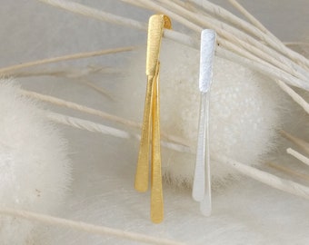 UbaL - elegant, slim earrings in silver or silver gold plated