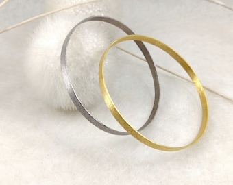 ImNos - minimalistic Sterling Silver Bangle, rodium plated or with a 18 karat gold plating (P102)