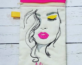 Beautiful Woman Face Machine Embroidery Design 5x7 6x10
