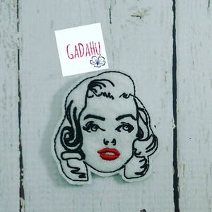 Marilyn Embroidery Design 4x4 hoop Instant Download. Felties. image 1