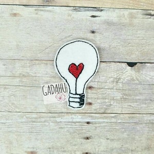 Love Light Bulb feltie ITH Embroidery design file