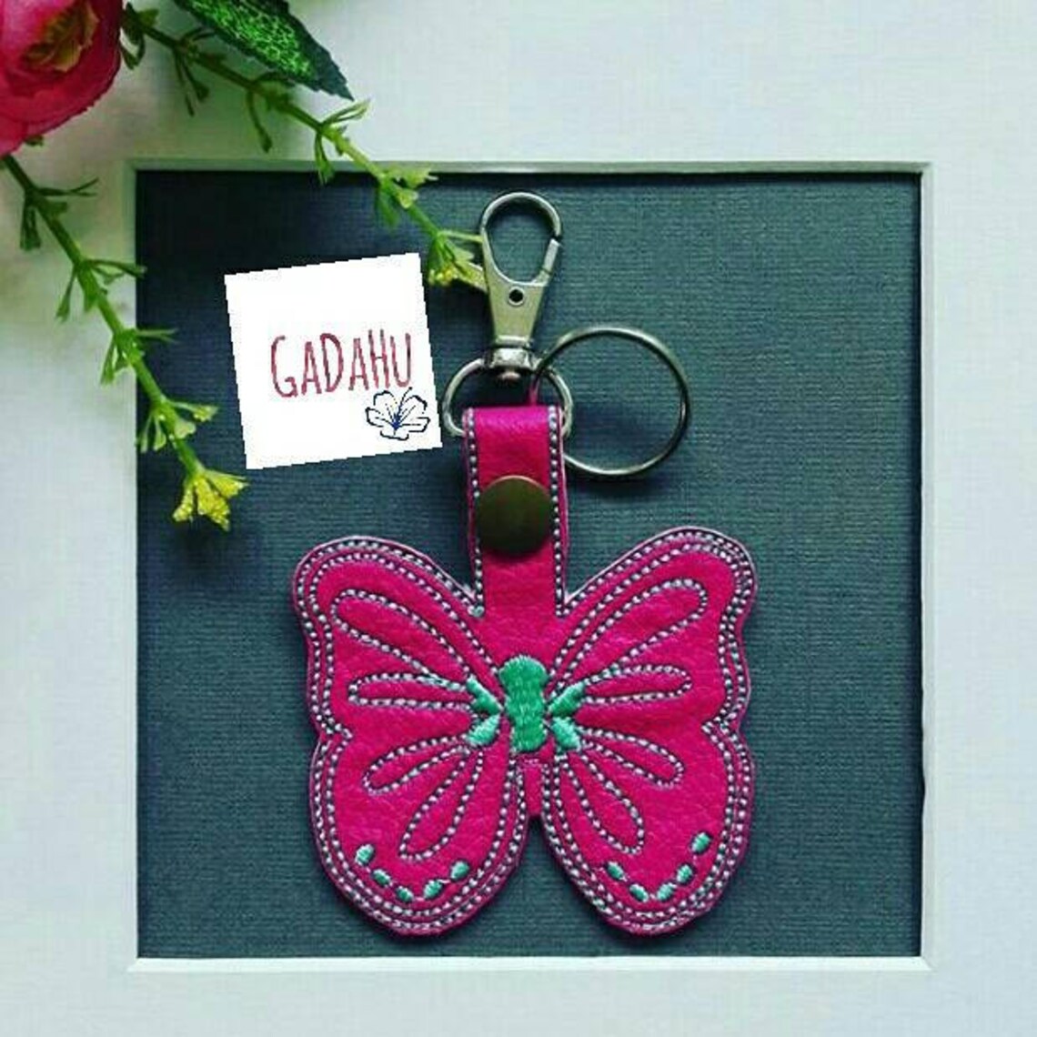 Butterfly key fob snap tab embroidery design 4x4 size  etsy Butterfly key fob snap tab embroidery design 4x4 size  etsy