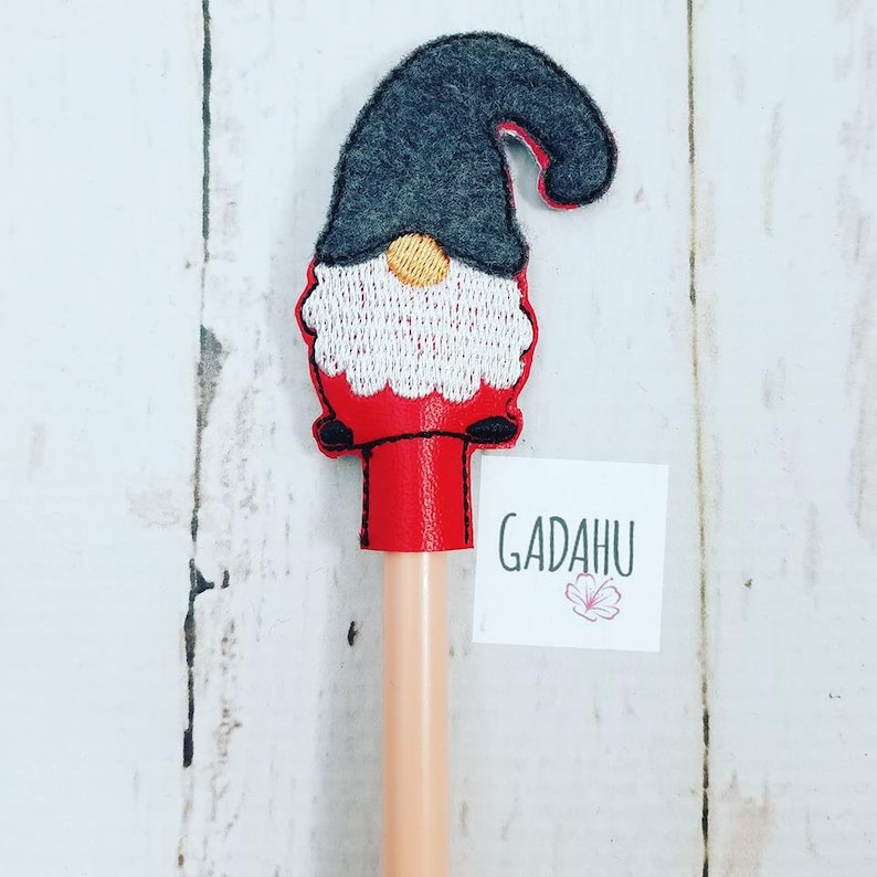 Scandinavian Gnome Pencil Topper ITH Embroidery Design Etsy