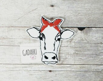 Cow Bandana feltie ITH Embroidery design file