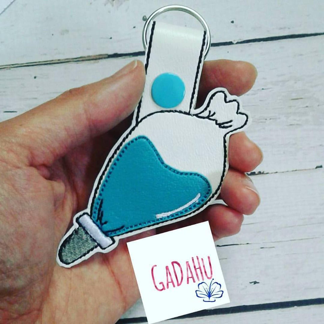 Piping Bag Key Fob Snap Tab Embroidery Design 4X4 Size - Etsy