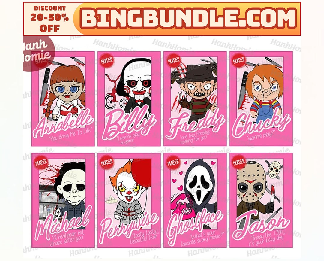 Bundle Chibi Horror Dolls PNG Set Horror Characters PNG Pink - Etsy