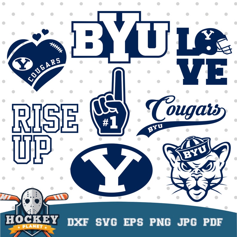 Byu Cougars American Football College Team Football logos | Etsy