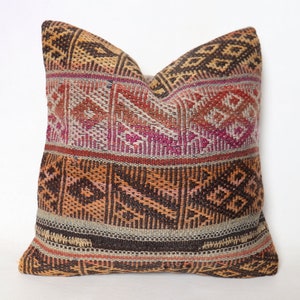 16x16 Kilim, Pillow, Turkish Kilim Pillow, Decorative Kilim Pillow, 40x40 cm Cushion Cover, Vintage Kilim Pillow, Kilim Pillow Case, Pillow