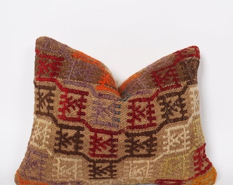 Kelimkussen, 12 x 16 inch, Turks kelimkussen, decoratief kelimkussen, kussenhoes 40 x 30 cm, vintage kelimkussen, kelimkussensloop,