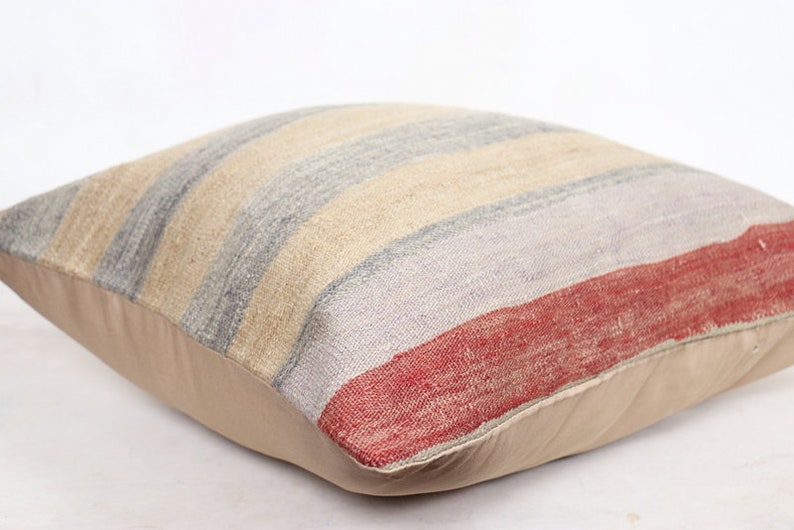 60x60 Pillow 24x24 inc Knitted Throw Primitive Pillow floral throw Sofa Seat Brown Cushion Cover Kilim Pillow Shabby Chic Cushion