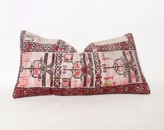Lumbale kelim pillow.60x30 .24x12 inc Primitieve Pillow Sofa Seat Blauw shabby chic kussen gebreid gooien lange kussensloop, decoratieve.