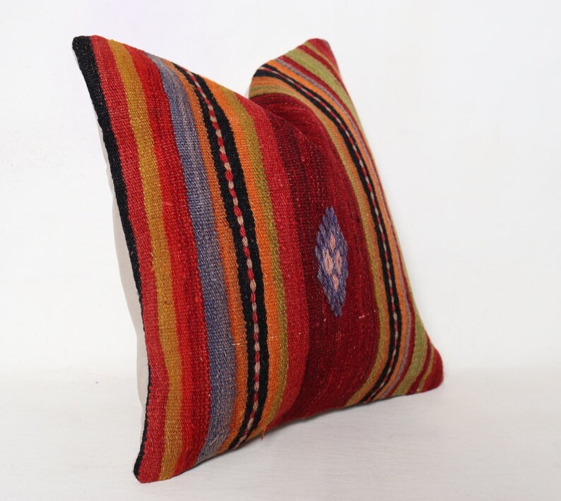 Bohemian Kilim Pillow Sofa Pillow Throw Pillow 16x16 Etsy