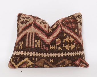 Kilim Kussen, 12x16 inch, Turkse Kelim Kussen, Decoratieve Kelim Kussen, 40x30 cm Kussen Cover, Vintage Kilim Kussen, Kilim Kussensloop,