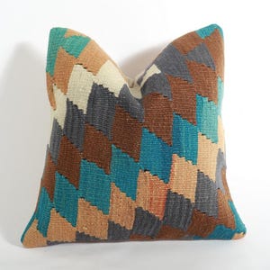 Cojín Kilim decorativo, cojín Kilim turco de 40 x 40 cm, cojín Anatolia, funda de cojín Kilim vintage, cojín bohemio, cojín para sofá, cojín decorativo
