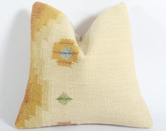 16x16 Kilim Pillow, Turkish Kilim Pillow, Decorative Kilim Pillow, 40x40 cm Cushion Cover, Vintage Kilim Pillow, Kilim Pillow Case, Pillow
