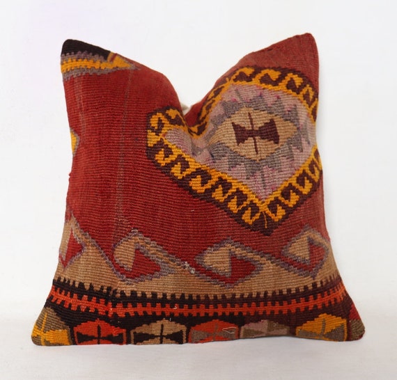 Kilim Pillow,Sofa Pillow, Throw Pillow, 16x16 Naturel, Kilim Pillow, Striped Kilim Pillow, Ethnic Pillow, Cushion Cover, Christmas gift,