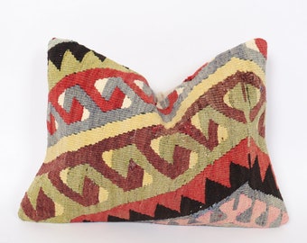 Kilim Pillow, 12x16 inch,Turkish Kilim Pillow, Decorative Kilim Pillow, 40x30 cm Cushion Cover, Vintage Kilim Pillow, Kilim Pillow Case,