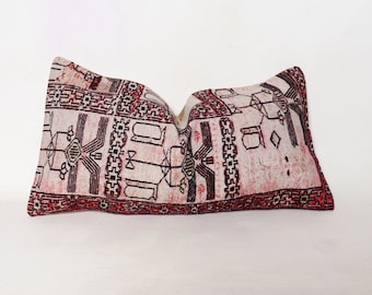 Lumbale kelim pillow.60x30 .24x12 inc Primitieve Pillow Sofa Seat Blauw shabby chic kussen gebreid gooien lange kussensloop, decoratieve.