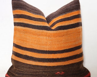Taie d'oreiller turque, housse de coussin kilim, taie d'oreiller ethnique, taie d'oreiller kilim, tissé à la main, coussin, oreiller 16 x 16, taie d'oreiller aztèque