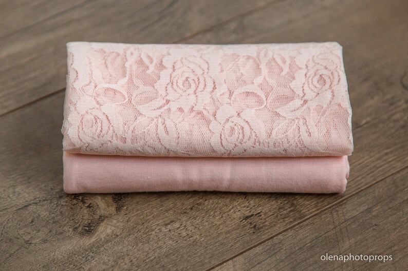Pink set newborn photography prop pink wrap and headband baby girl pink stretch wrap and tieback ready to ship.