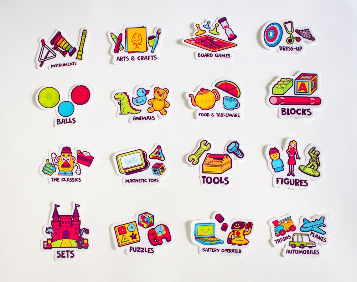 Toy Organization Labels Vinyl Stickers for Toy Organizing Playroom