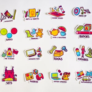 Toy Organization Labels - Vinyl Stickers for Toy Organizing - Playroom ...