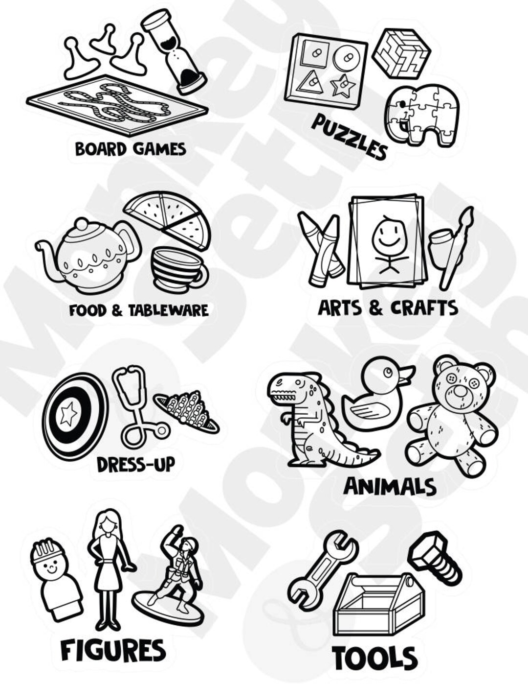 Printable Toy Organization Labels Stickers for Toy Etsy