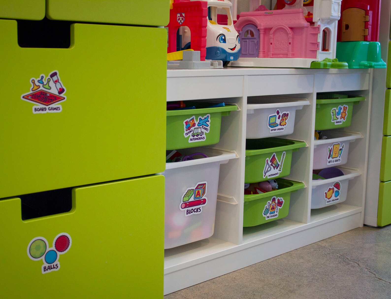 Toy Organization Labels Vinyl Stickers for Toy Organizing Playroom