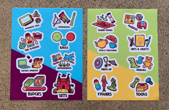 Toy Organization Labels Vinyl Stickers For Toy Organizing Etsy