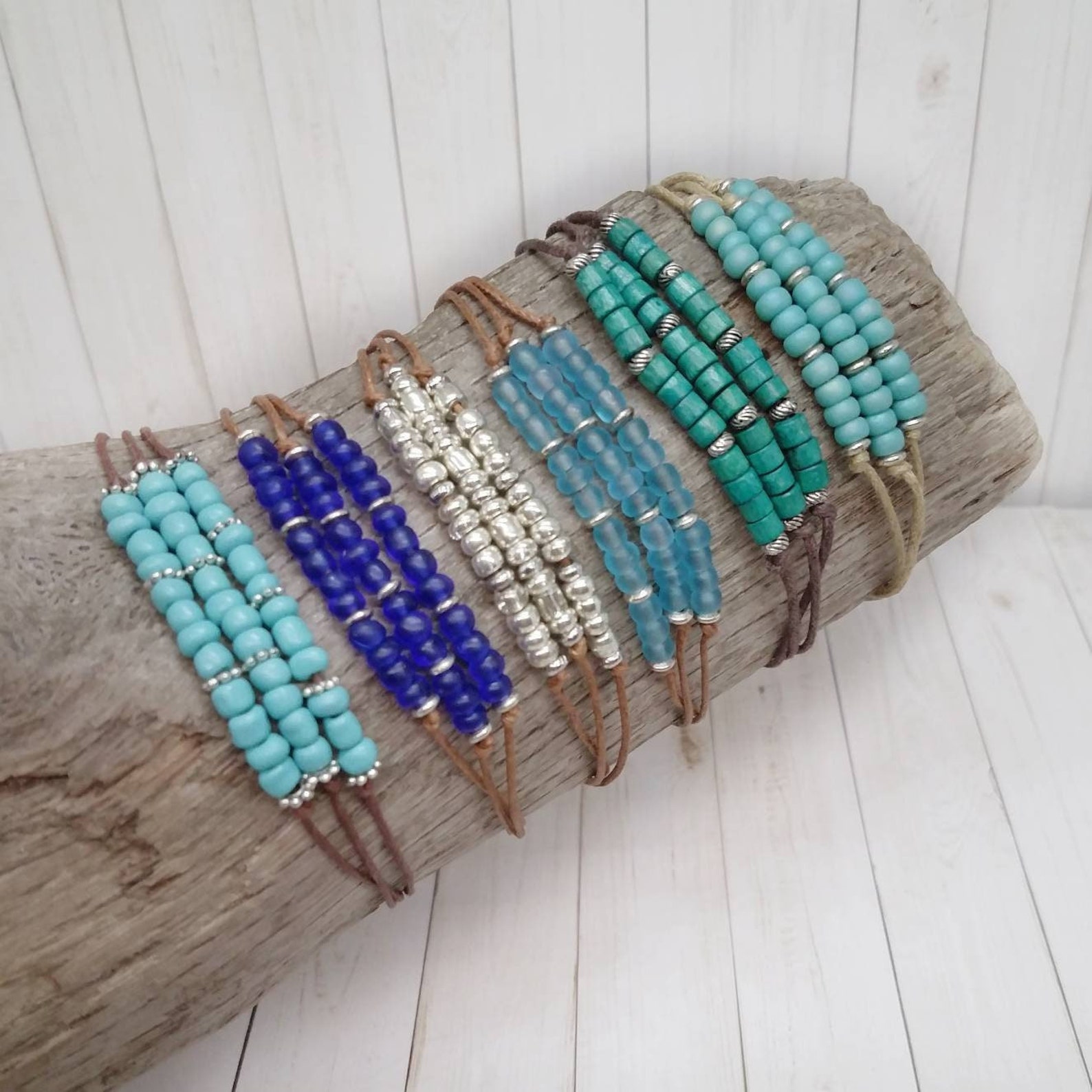 Turquoise Beaded Bracelet Surfer Girl Bracelet Western Etsy