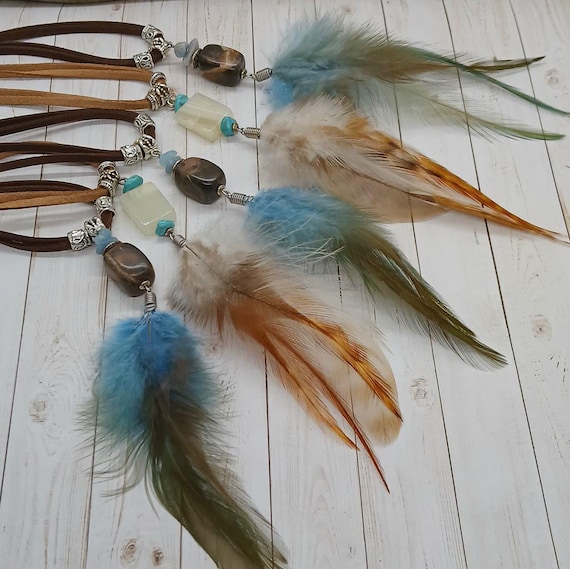 Real Feather Necklace, Indian Style Jewelry, Boho Cowgirl Jewelry