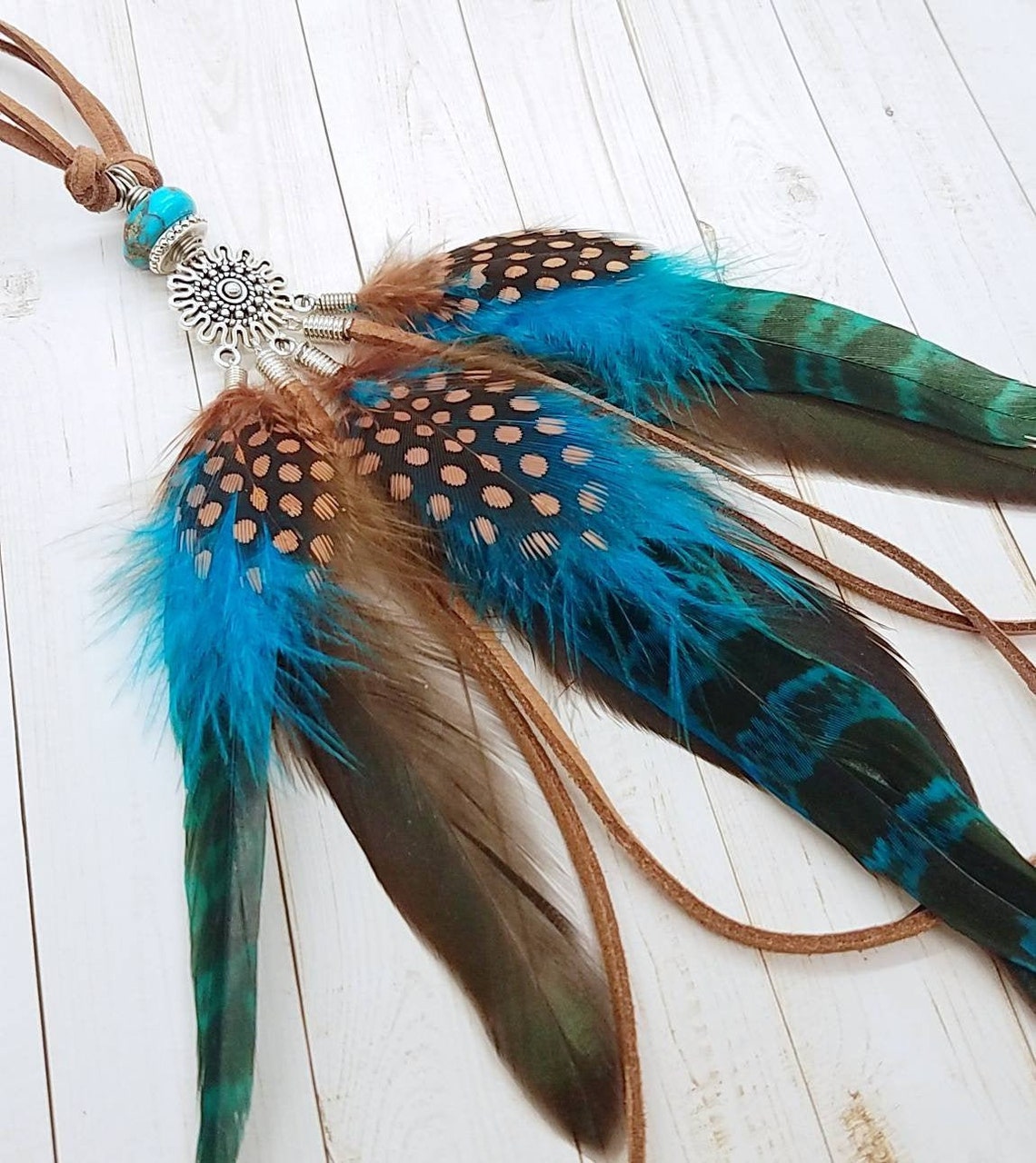 Real Feather Necklace Native American Jewelry Boho Cowgirl Etsy