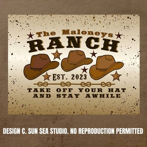 Custom Ranch Family Last Name Sign, Farmhouse Western Home Decor ...