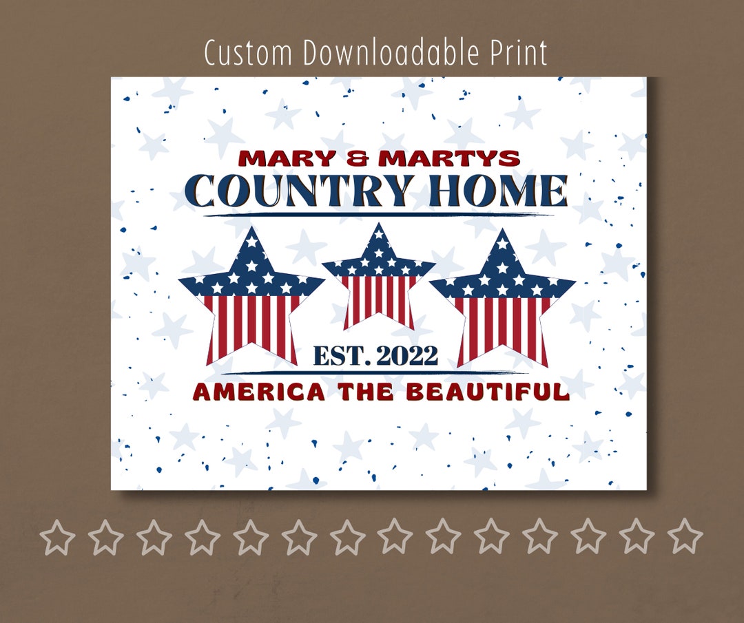Custom Americana Printable, American Flag Home Decor, America Wall Art ...