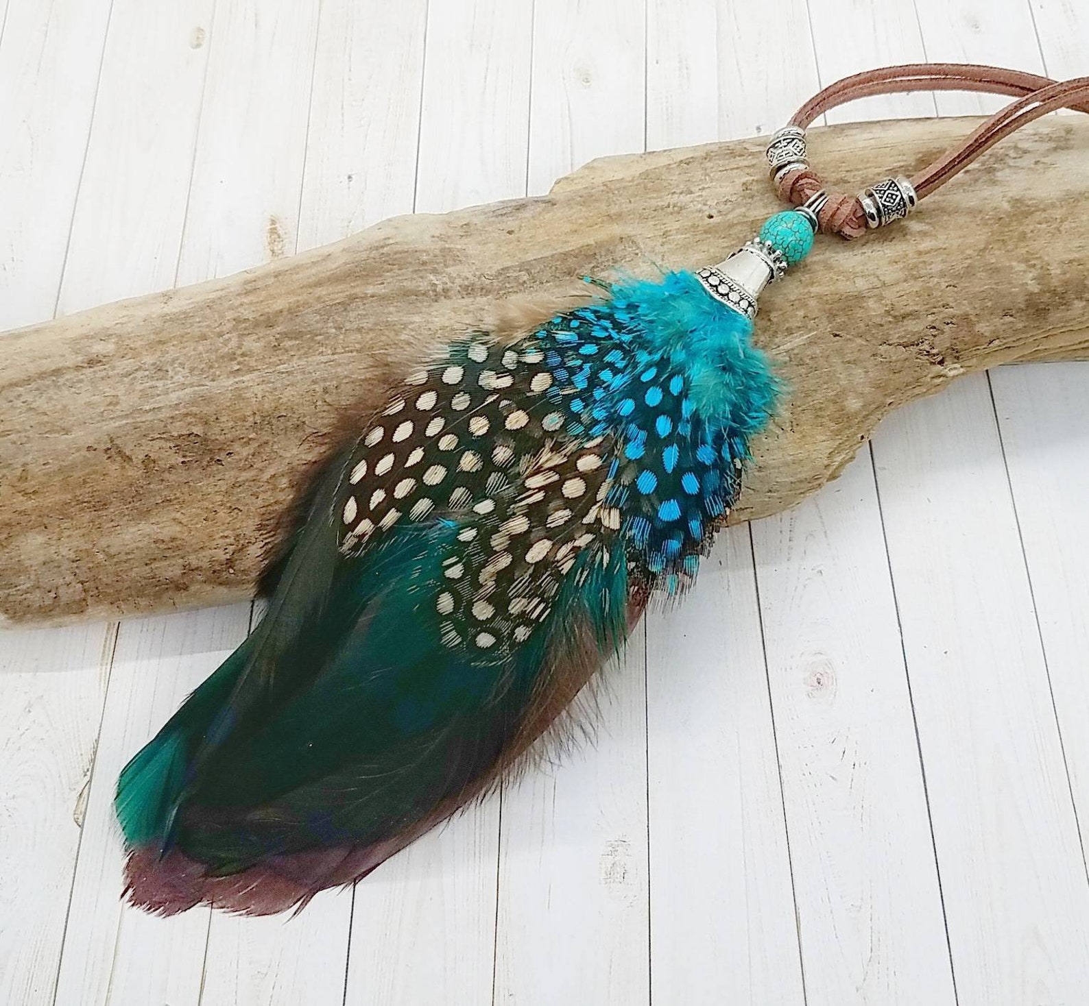 Real Feather Necklace Native American Jewelry Long Western Etsy