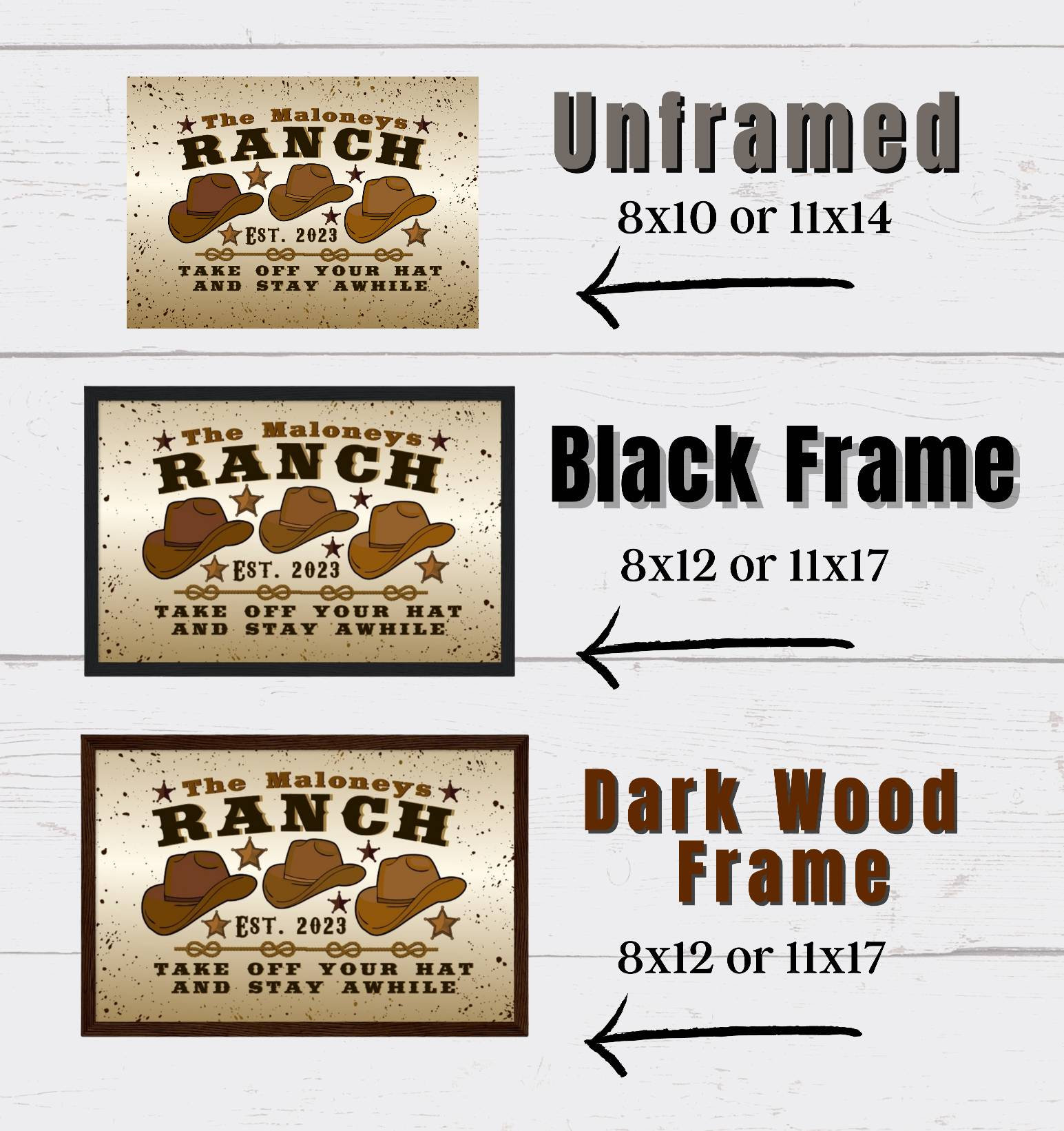 Custom Ranch Family Last Name Sign, Farmhouse Western Home Decor ...